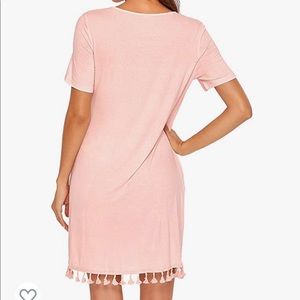 Summer Short Sleeve Pocket Tassel Hem Loose Tunic T-Shirt Dress. Never worn.
